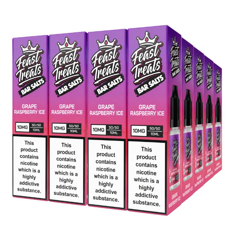 Grape Raspberry Ice Feast Treats Nic Salts – 20 Pack (20 x 10ml) Bulk Vape Juice