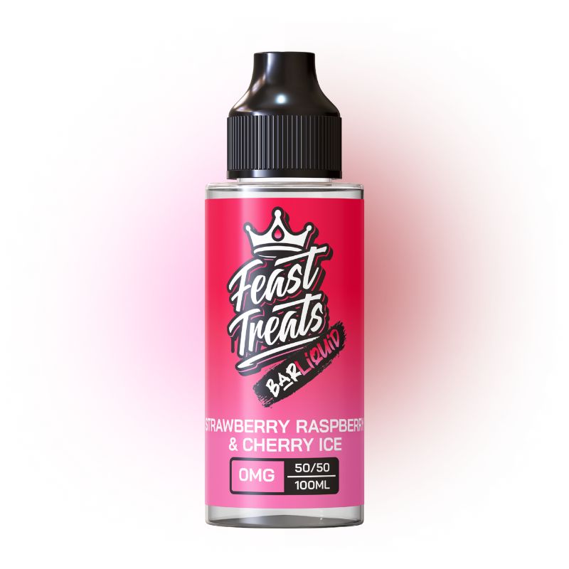 Strawberry Raspberry & Cherry Ice by Feast Treats - 100ml Bar E-Liquid