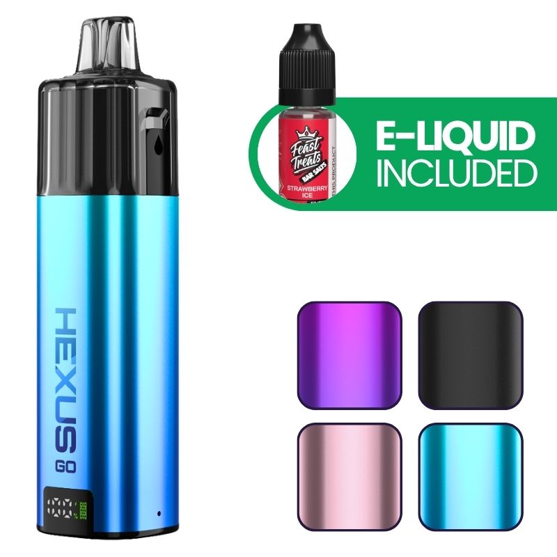 Hexus Go 12ml Vape Kit with free e-liquid and colour options