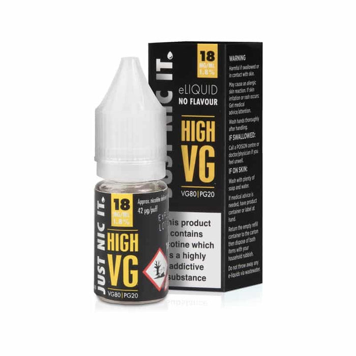 Just Nic It High VG Nicotine Booster Shot By Just Nic It - 18mg