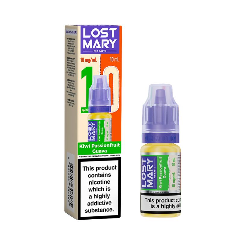 Kiwi Passion Fruit Guava 10ml Nic Salt by Lost Mary Nic salts