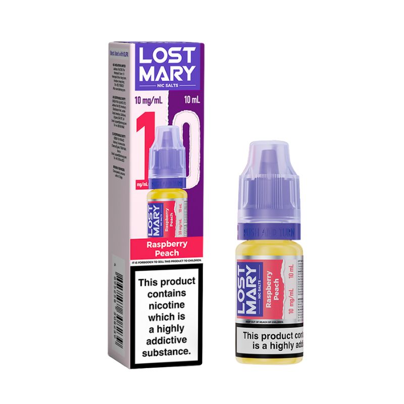 Raspberry Peach 10ml Nic Salt by Lost Mary Nic salts