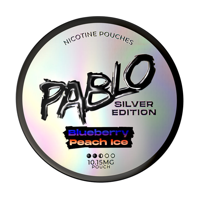 Blueberry Peach Ice Silver Edition 10mg Nicotine Pouches by Pablo
