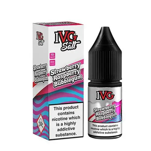 Strawberry Raspberry Bubblegum Nic Salt 10ml E-Liquid By IVG
