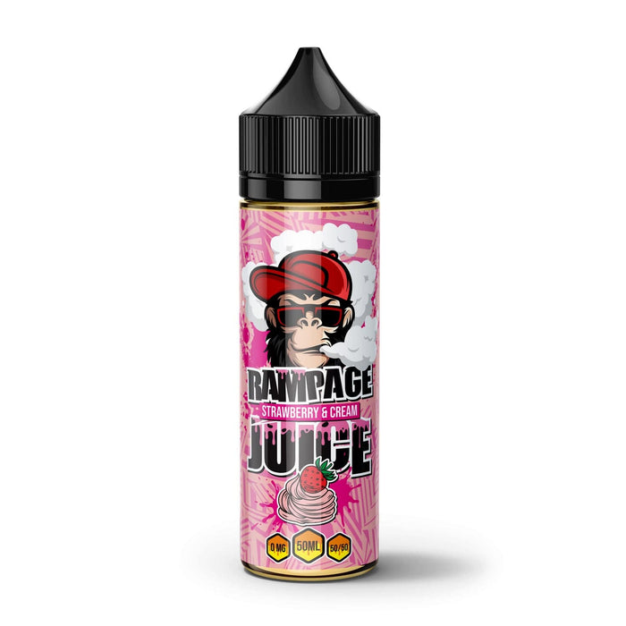 Strawberry & Cream 50ml Shortfill E-Liquid By Rampage Juice | The e-Cig Store